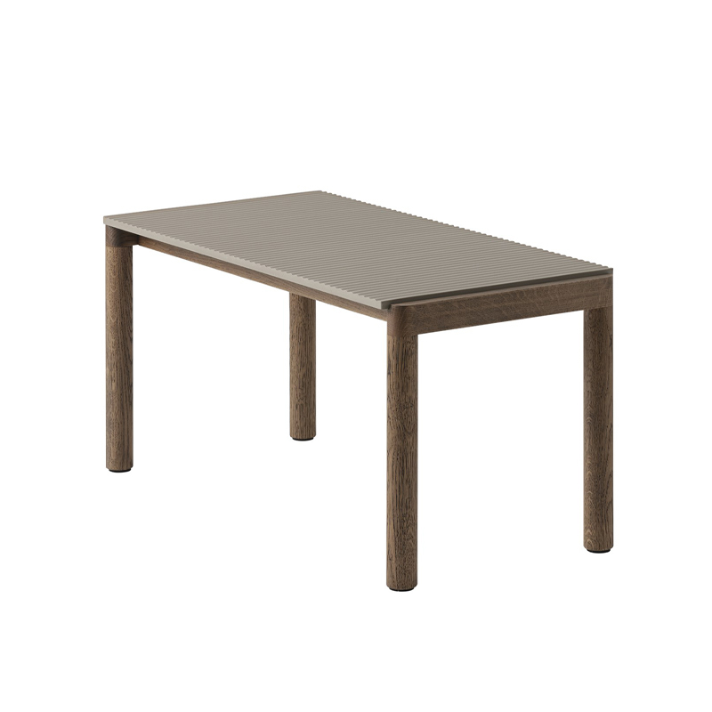 Table basse COUPLE 40x84 Taupe / Chêne huilé foncé MUUTO