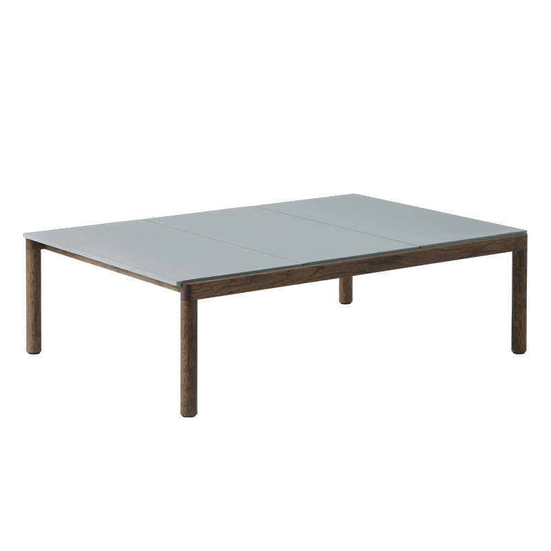 Table basse COUPLE 120x84 Bleu clair / Chêne huilé foncé MUUTO