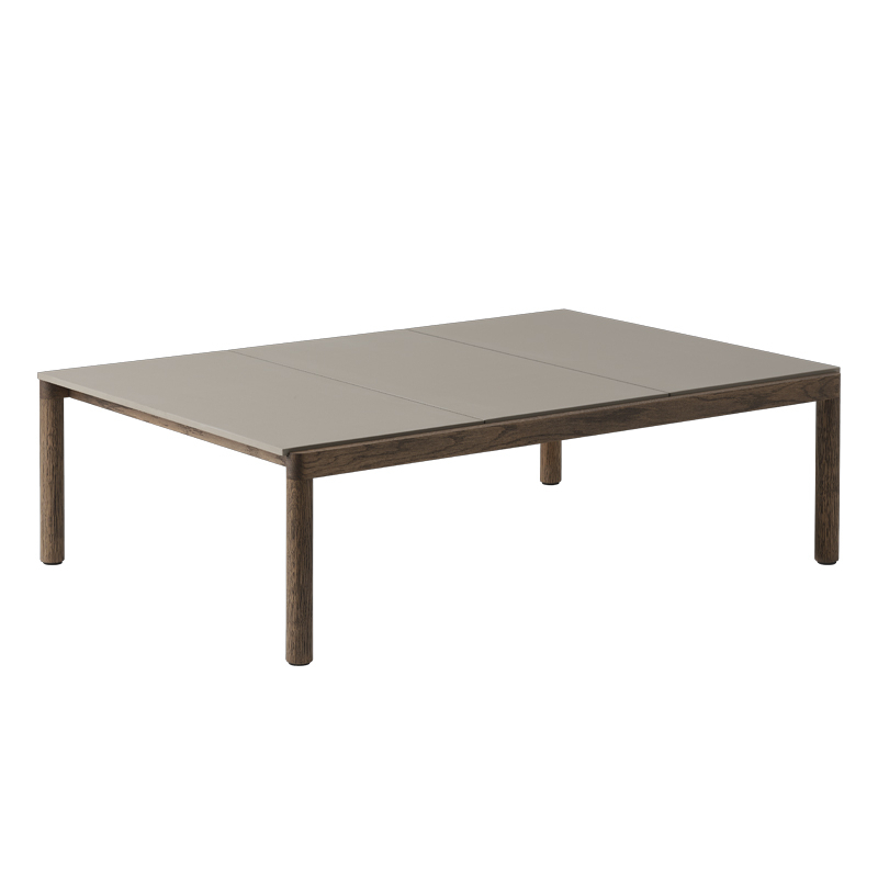 Table basse COUPLE 120x84 Taupe / Chêne huilé foncé MUUTO