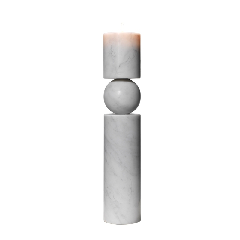 Photophore, bougeoir et bougie Chandelier FULCRUM MARBRE Large Blanc LEE BROOM