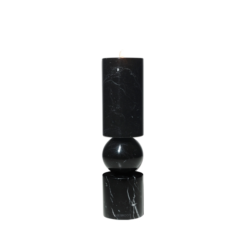 Photophore, bougeoir et bougie Chandelier FULCRUM MARBRE Small Noir LEE BROOM