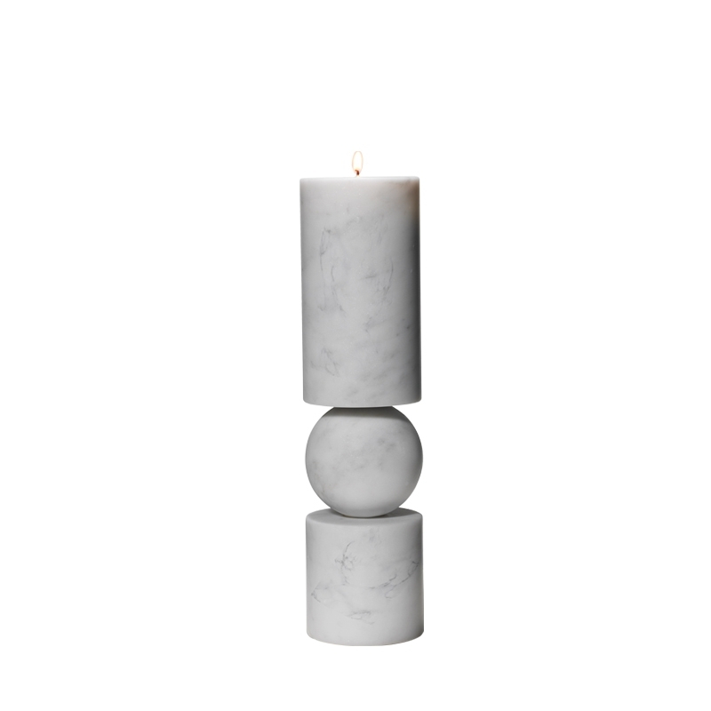 Photophore, bougeoir et bougie Chandelier FULCRUM MARBRE Small Blanc LEE BROOM