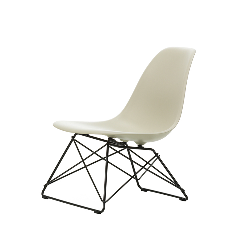 Fauteuil EAMES PLASTIC CHAIR LSR Gris galet RE/ noir finition époxy VITRA