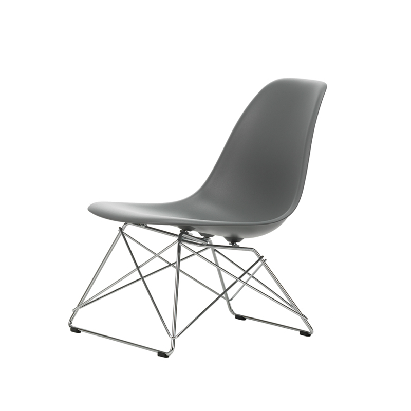 Fauteuil EAMES PLASTIC CHAIR LSR Gris granit RE/ chromé brillant VITRA