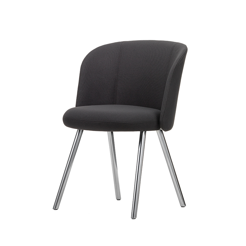Chaise MIKADO pieds aluminium Plano 69 gris foncé/ aluminium poli VITRA