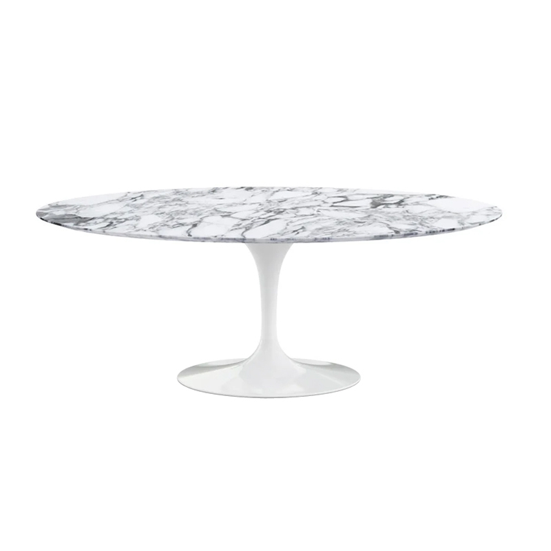 Table SAARINEN Ovale Marbre Arabescato satiné mat KNOLL