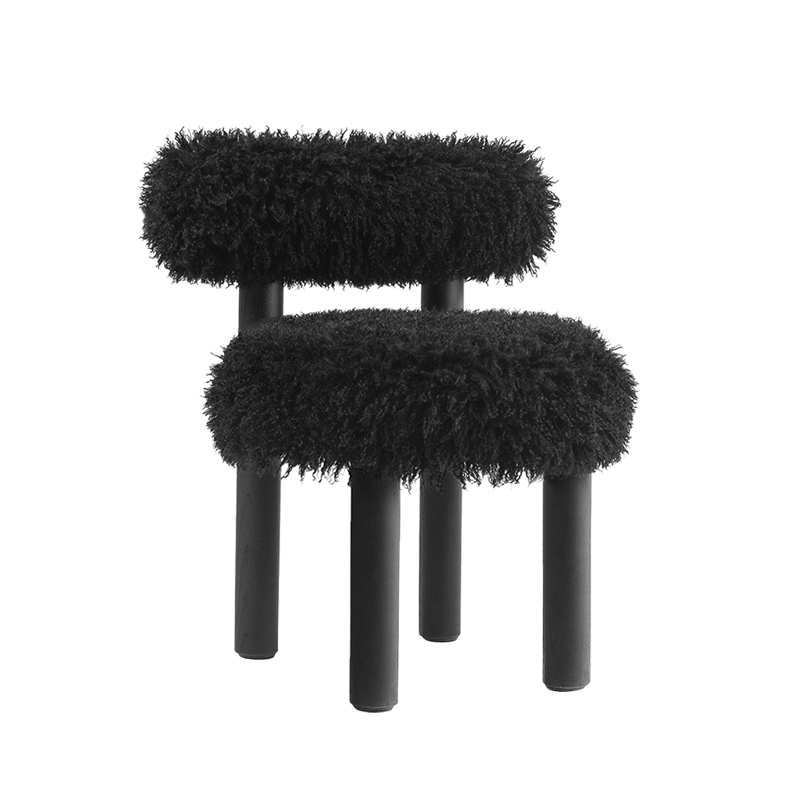 Chaise GROPIUS CS2 FLUFFY Azur cotonneux Carbone/ frêne noir NOOM HOME