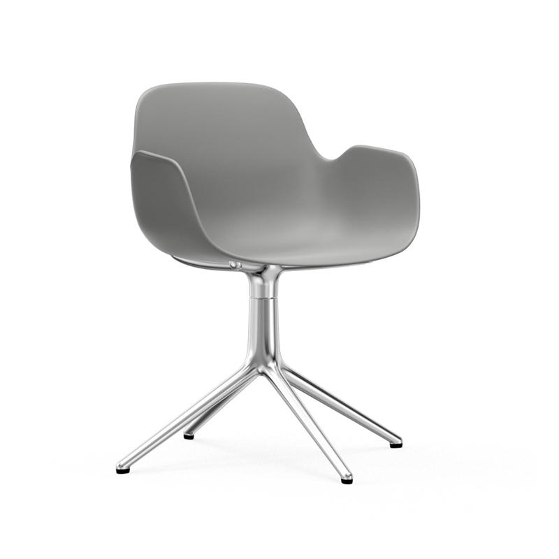 Chaise FORM ARMCHAIR piètement central Gris Normann Copenhagen