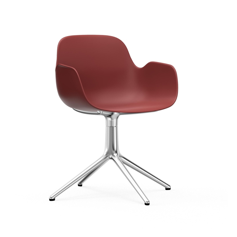 Chaise FORM ARMCHAIR piètement central Rouge Normann Copenhagen