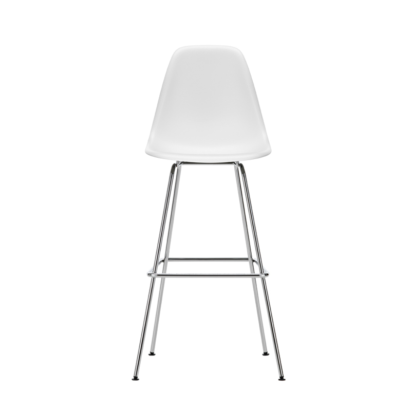 Tabouret haut EAMES PLASTIC STOOL High Blanc  coton RE VITRA