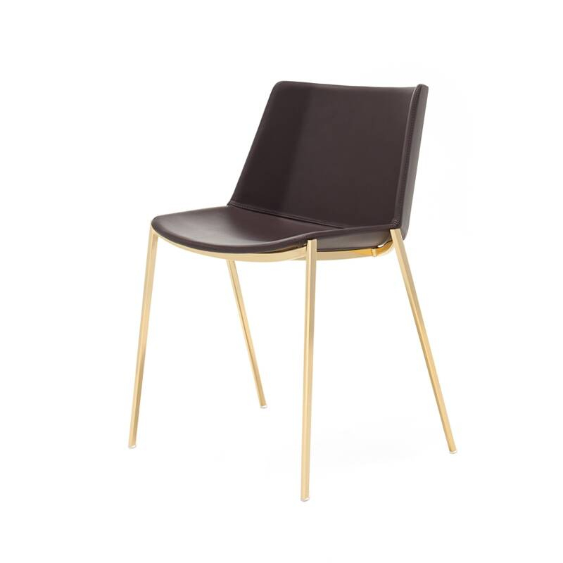 Chaise AÏKU SOFT pieds coniques Marron foncé MDF