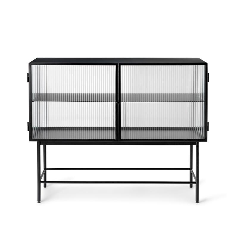 Meuble de rangement Buffet HAZE verre cannelé Noir FERM LIVING
