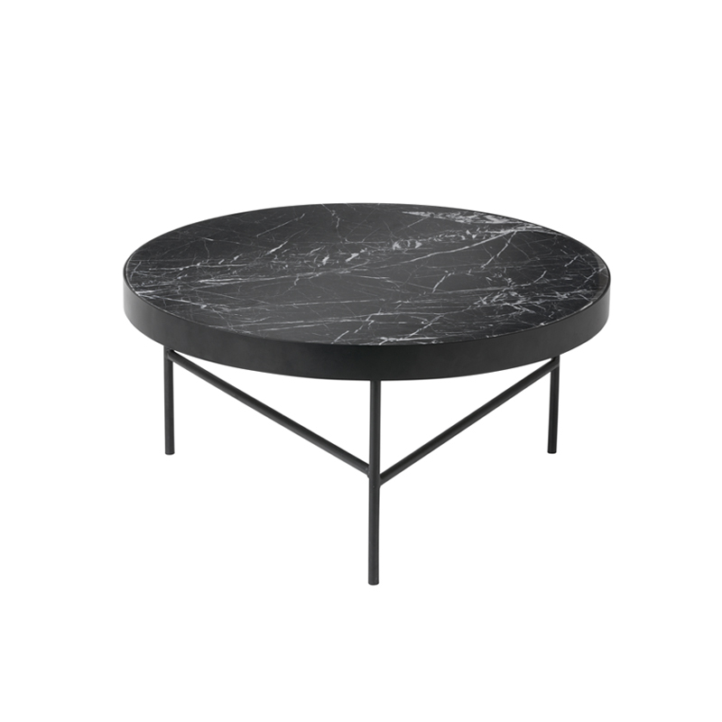 Table basse MARBLE Large Marbre Marquina noir FERM LIVING