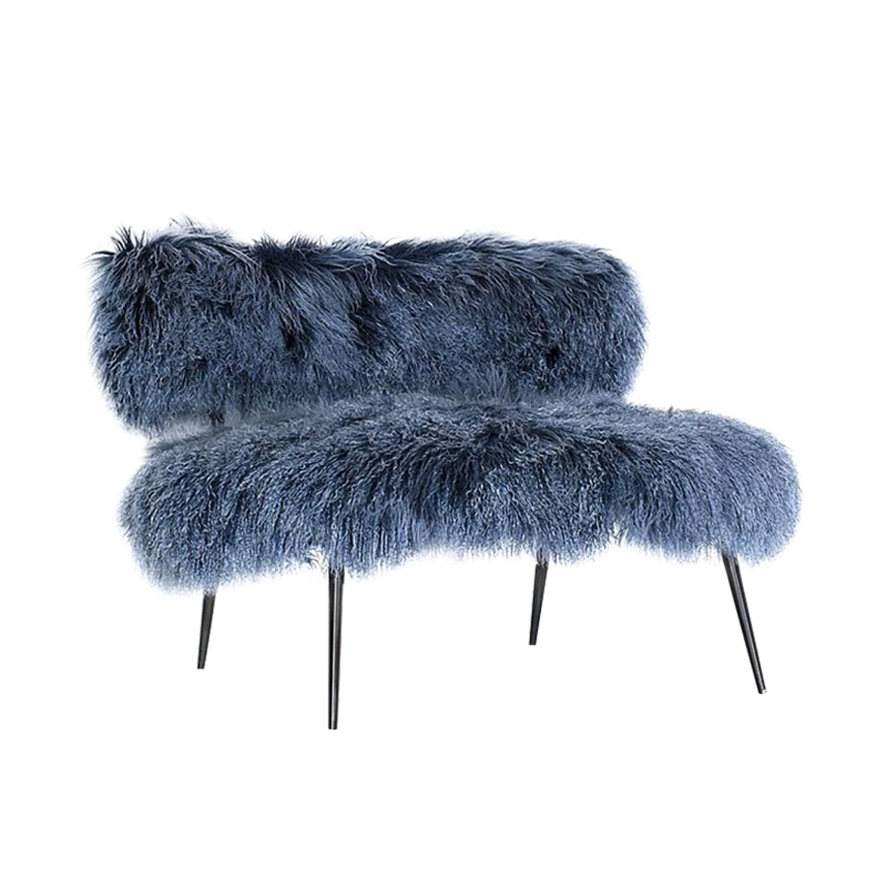 Fauteuil NEPAL MAMA Mongolia bleu BAXTER MADE IN ITALY