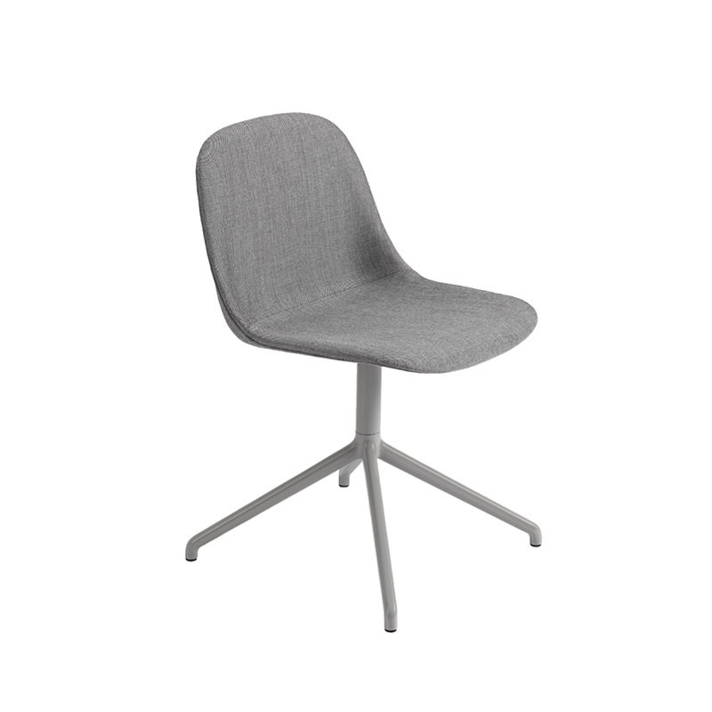 Chaise FIBER CHAIR pied central coque tissu Gris 133 MUUTO