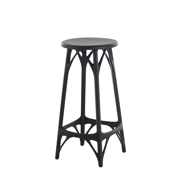 Tabouret haut A.I. STOOL LIGHT H 65 Noir KARTELL