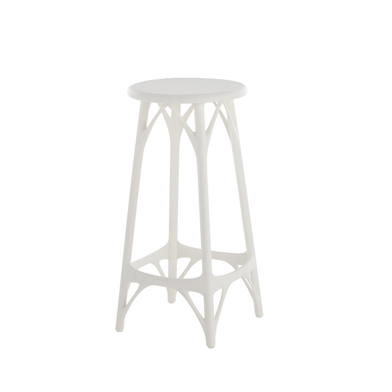 Tabouret haut A.I. STOOL LIGHT H 65 Blanc KARTELL