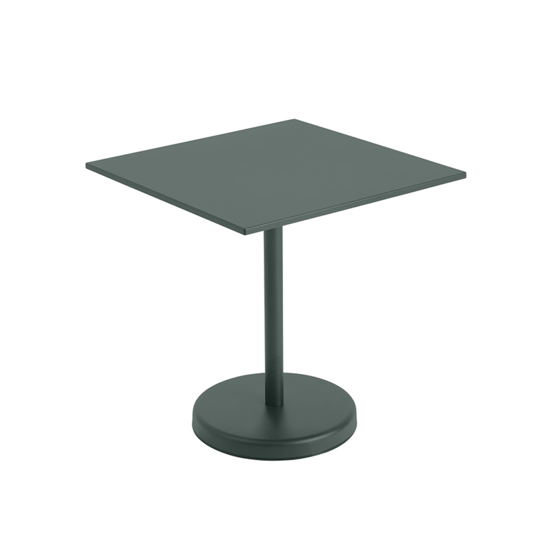 Table extérieur LINEAR STEEL CAFE 70x70 Vert foncé MUUTO