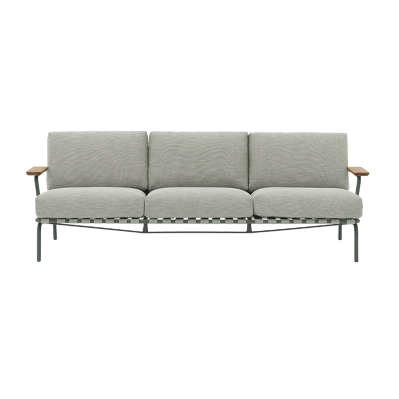 Canapé extérieur SETTLE 3 Places Ribbed Weave 2/ Vert foncé MUUTO