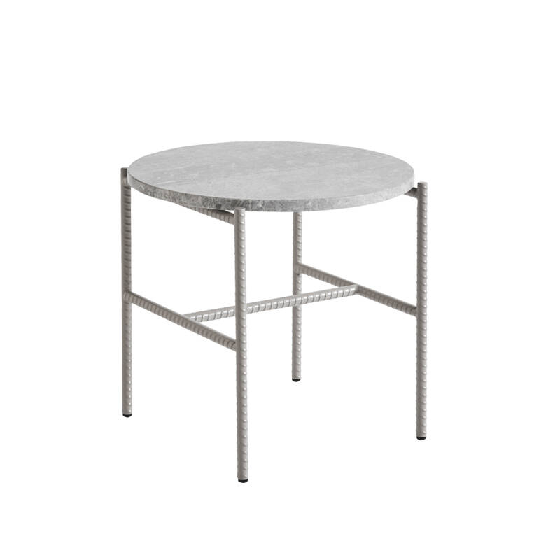 Table d'appoint guéridon REBAR Ø 45 marbre Marbre gris/ gris HAY