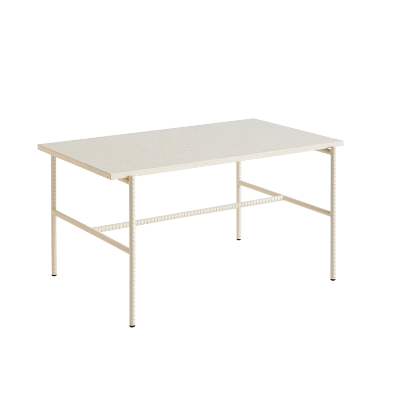 Table basse REBAR 80x49 Marbre beige/ albâtre HAY