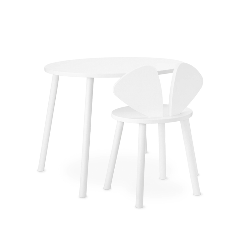 Table enfant Chaise et table enfant MOUSE SCHOOL SET 6 à 10 ans Blanc NOFRED