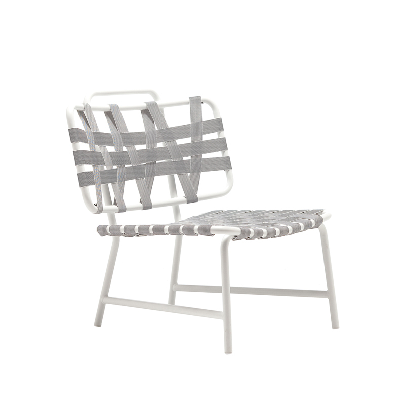 Fauteuil extérieur Fauteuil INOUT 856 Blanc/ sangles grises GERVASONI