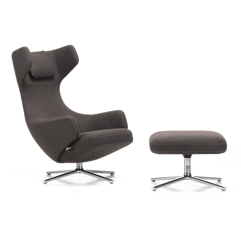 Fauteuil GRAND REPOS & OTTOMAN tissu Cosy muscat VITRA