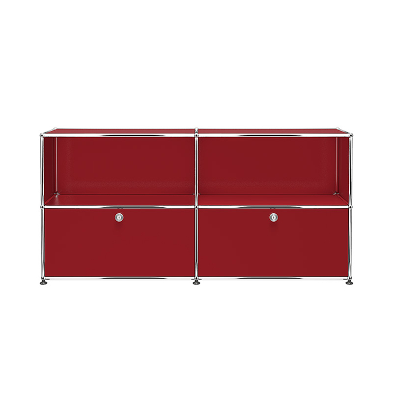Meuble de rangement USM HALLER C2 Rouge rubis USM USM HALLER