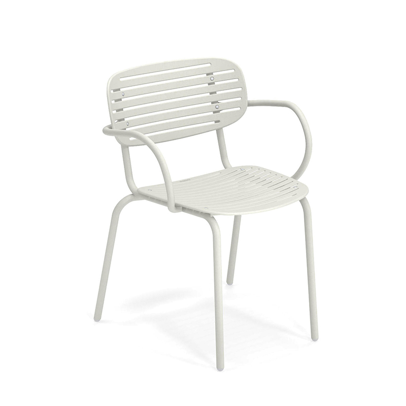 Chaise extérieur MOM avec accoudoirs Blanc mat EMU