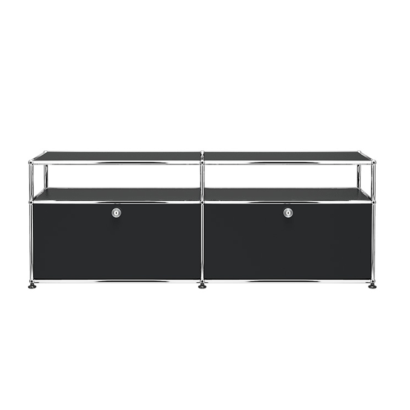 Meuble de rangement USM HALLER O2 Noir graphite USM HALLER