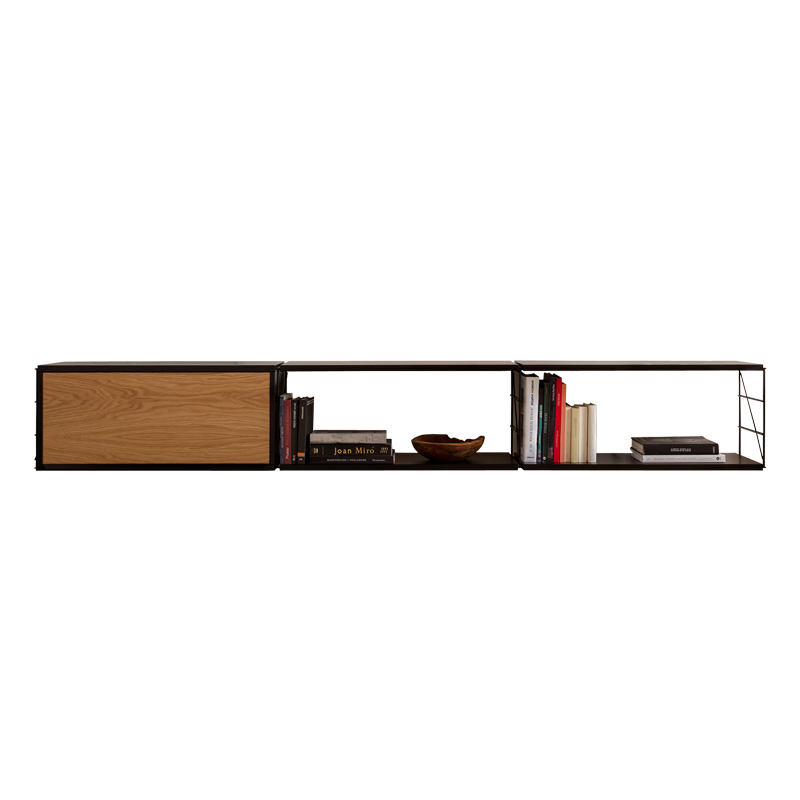 Etagère TRIA 36 L 278 Noir/ chêne MOBLES 114