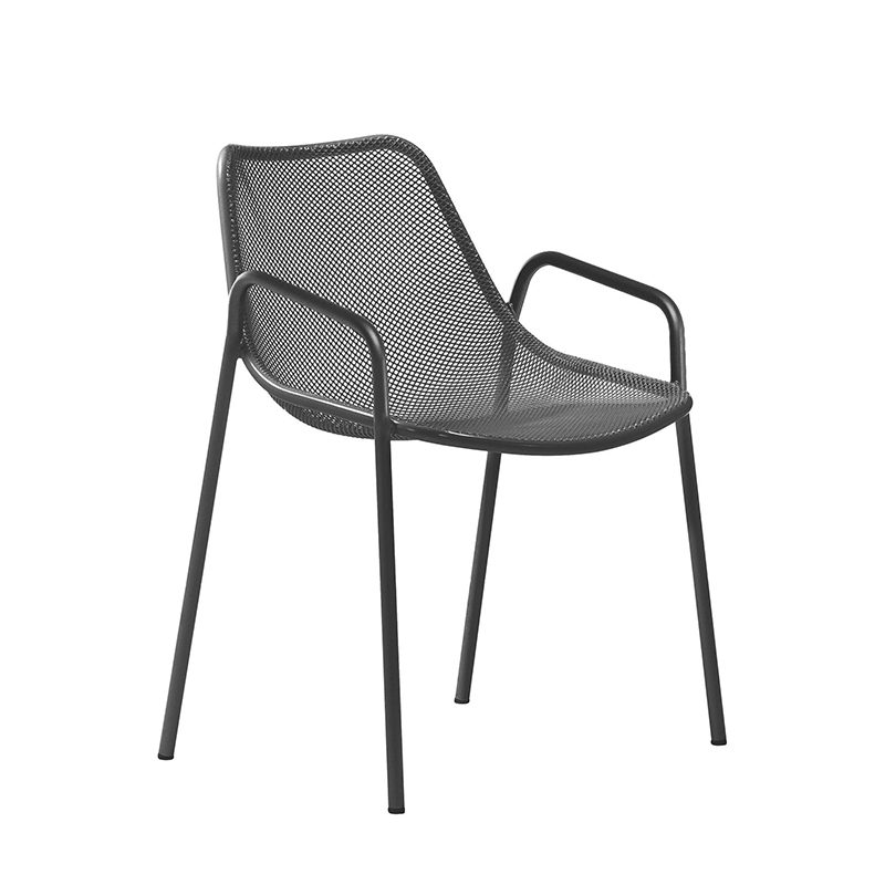 Chaise extérieur ROUND avec accoudoirs Fer ancien EMU