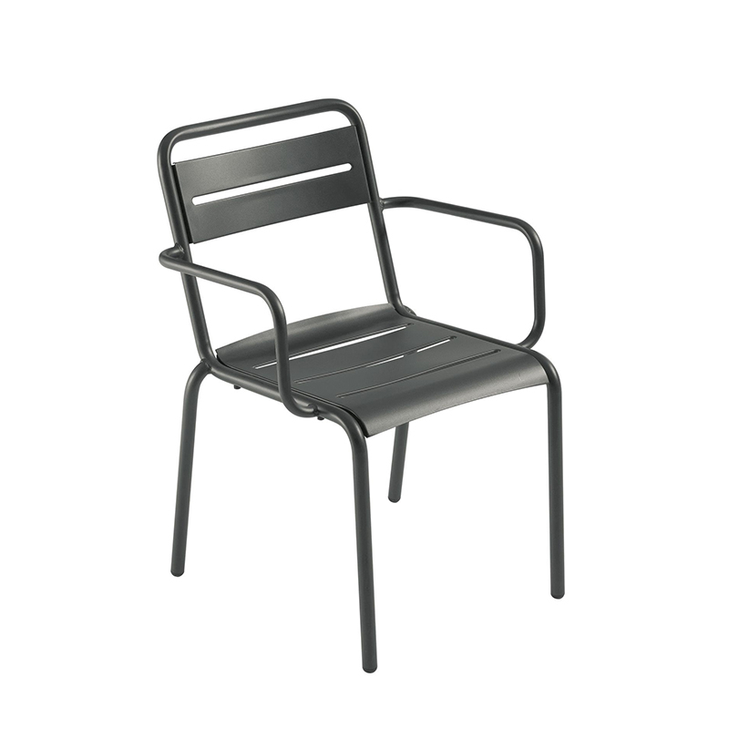 Chaise extérieur STAR avec accoudoirs Fer ancien EMU