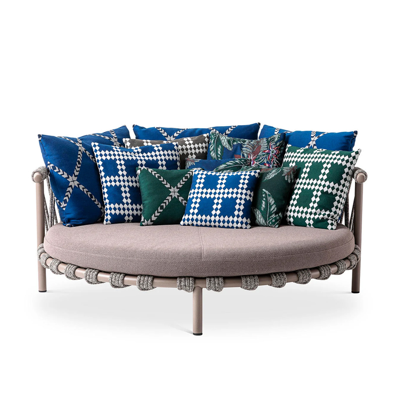 Canapé extérieur Love Bed TRAMPOLINE Kemi gris 363/ Favignana bleu 055 CASSINA