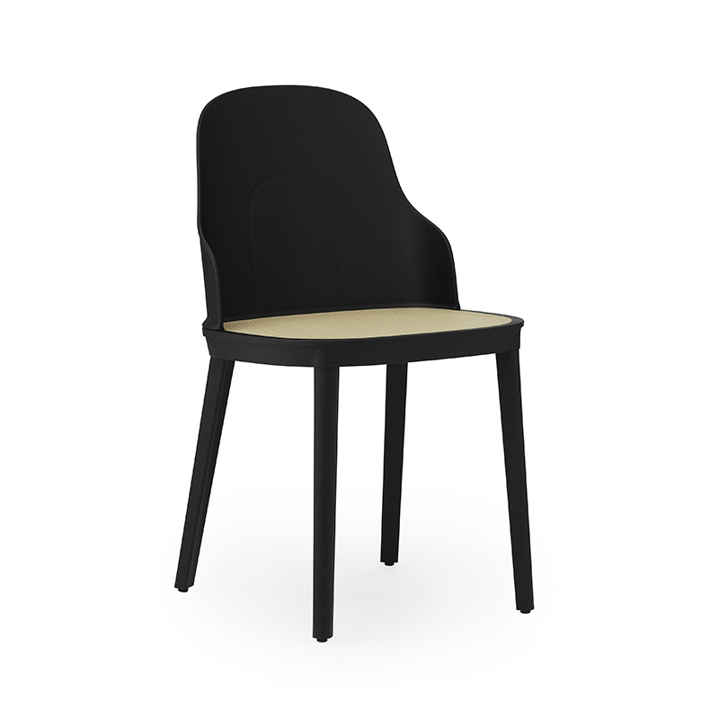 Chaise ALLEZ Polypropylène assise cannage Noir Normann Copenhagen
