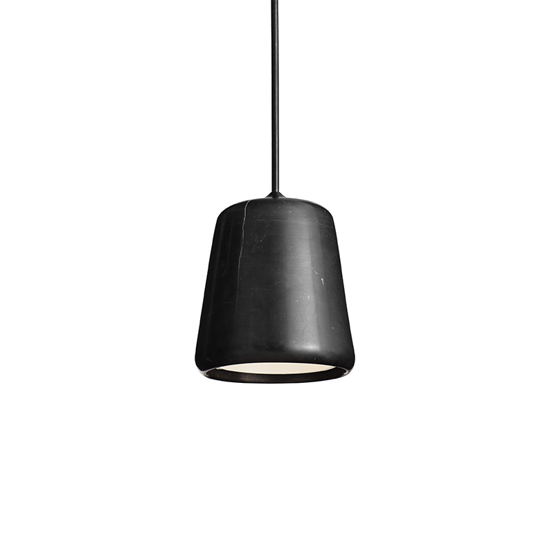 Suspension MATERIAL Marbre noir / Cordon noir NEW WORKS
