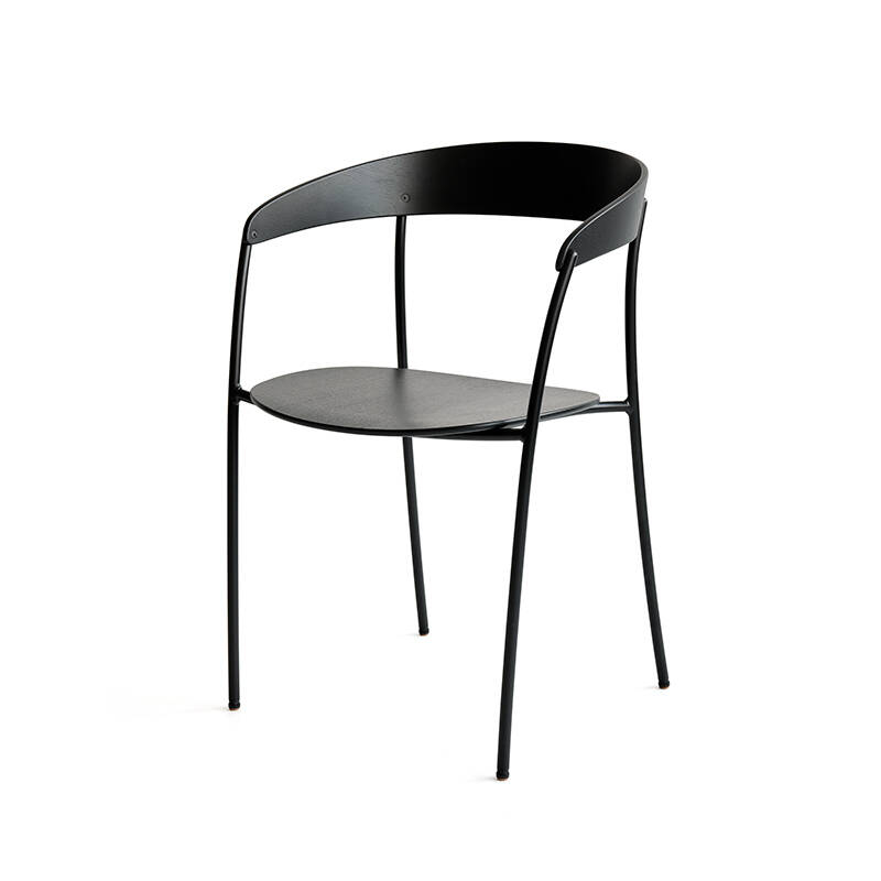 Chaise MISSING avec accoudoirs Chêne noir NEW WORKS