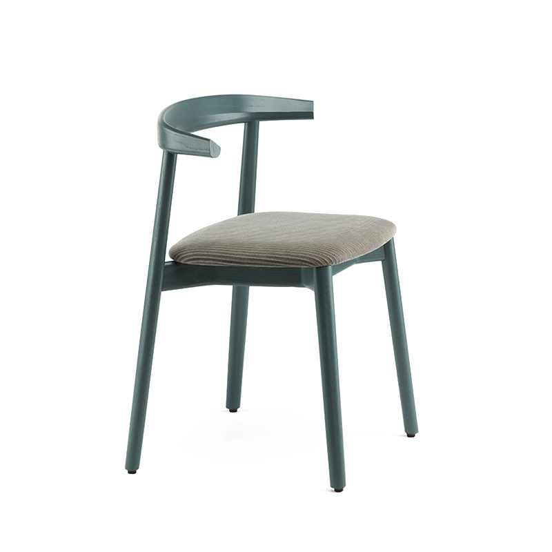 Chaise ANDO ASSISE TISSU Frêne peint coloris baie / Phlox 243 DE LA ESPADA