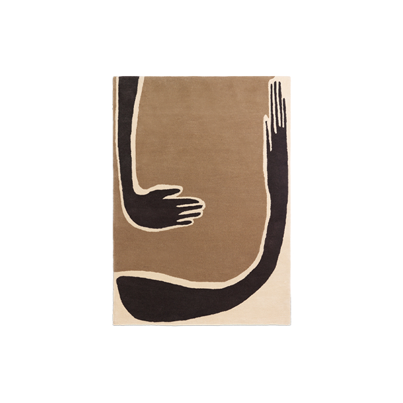 Tapis POSE 140x200 Blanc cassé / Café FERM LIVING