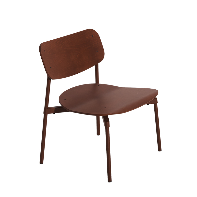 Fauteuil FROMME Bois Marron rouge PETITE FRITURE