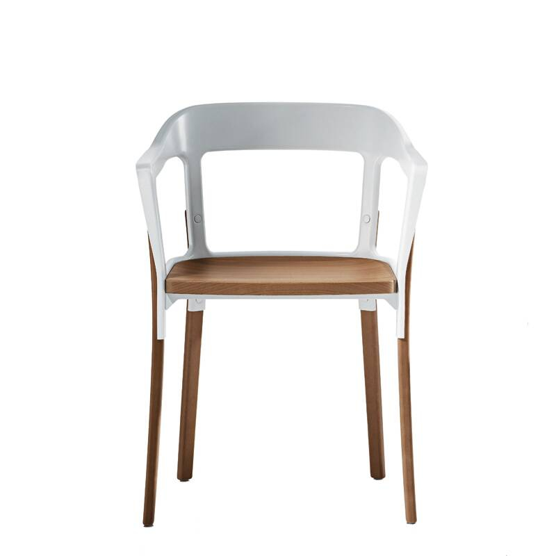 Chaise STEELWOOD Blanc, bois MAGIS