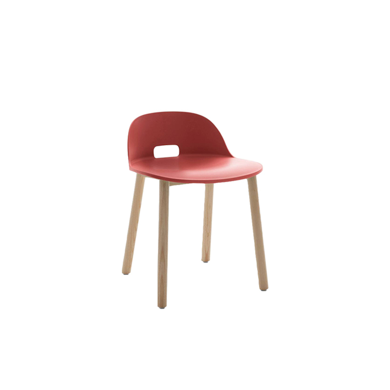 Chaise ALFI dossier bas Rouge EMECO