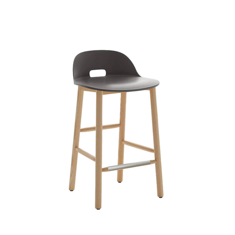 Tabouret haut ALFI STOOL dossier bas Anthracite EMECO