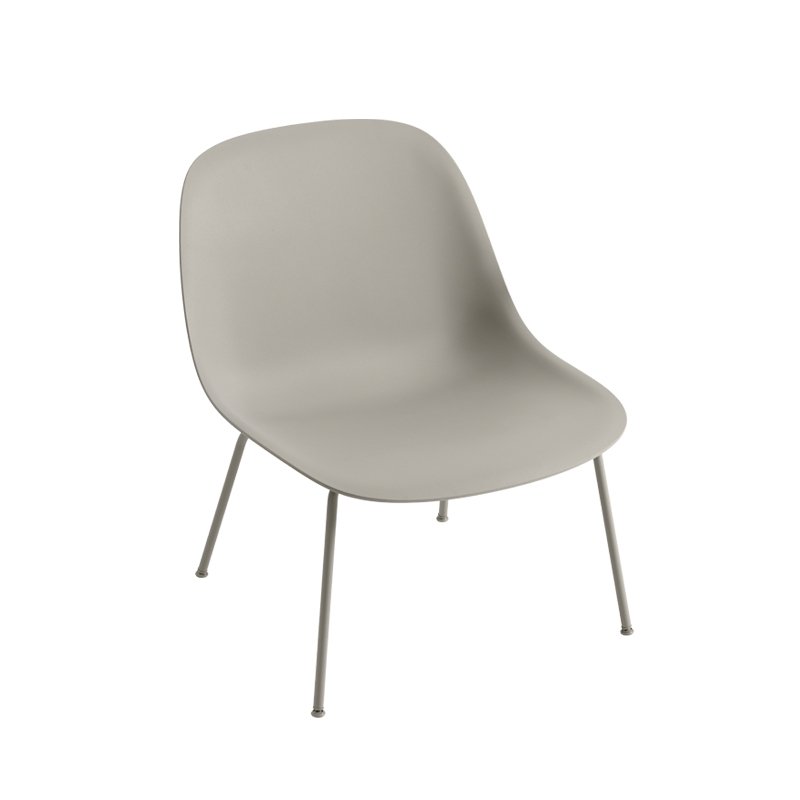 Fauteuil FIBER LOUNGE pieds acier Gris MUUTO