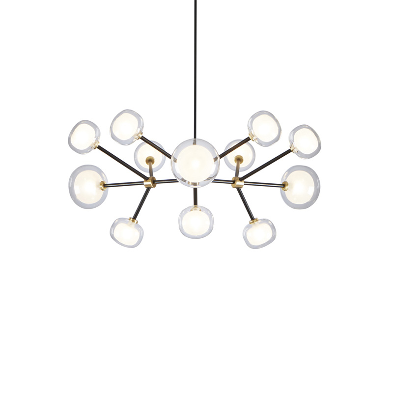 Suspension NABILA 552.12 Laiton brossé / verre transparent TOOY