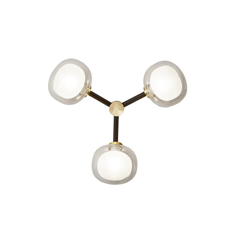 Applique NABILA 552.73 Laiton brossé / verre transparent TOOY