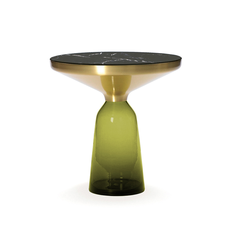 Table d'appoint guéridon BELL SIDE Marbre Vert olive CLASSICON