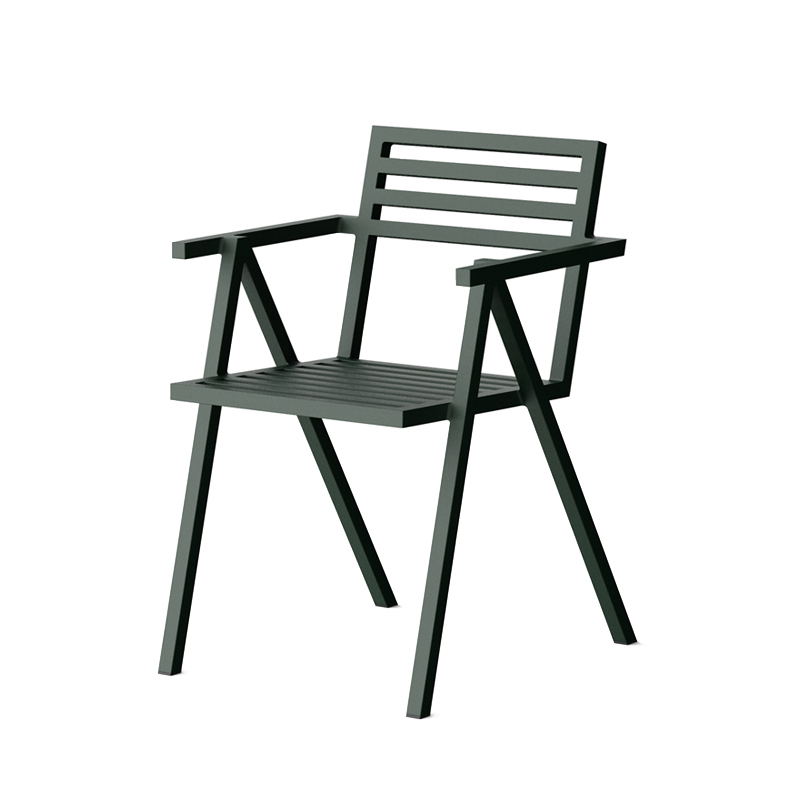 Chaise extérieur Chaise empilable avec accoudoirs 19 OUTDOORS Vert NINE