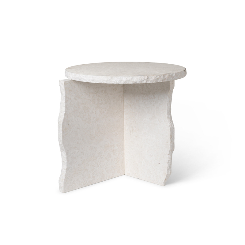 Table d'appoint guéridon MINERAL SCULPTURAL Blanc FERM LIVING